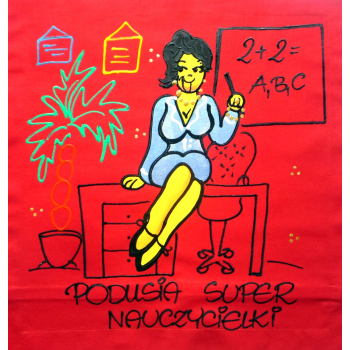 [Db33] Poduszka bawełniana Podusia Super Nauczycielki